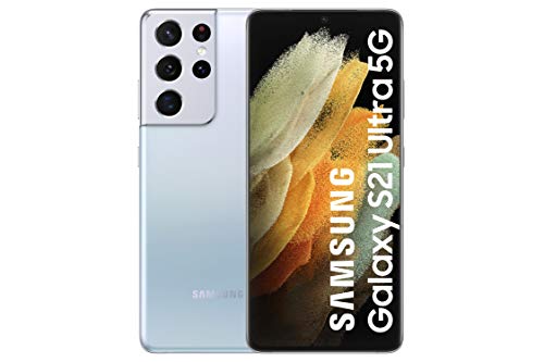 Samsung Galaxy S21 Ultra 5G | Smartphone Android | Pantalla de 6.8" WQHD + 120Hz Dynamic AMOLED |  12GB RAM and 128GB of Memory |  108MP Rear Camera |  Silver color [Versión española]