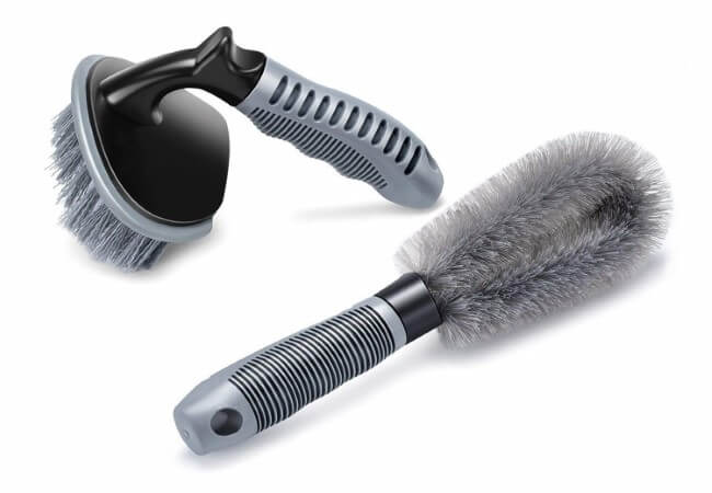 2 Pcs Steel and Alloy Wheel Cleaning Brush, Rim Cleaner for Your Car, Motorcycle or Bicycle Tire Brush Washing Tool