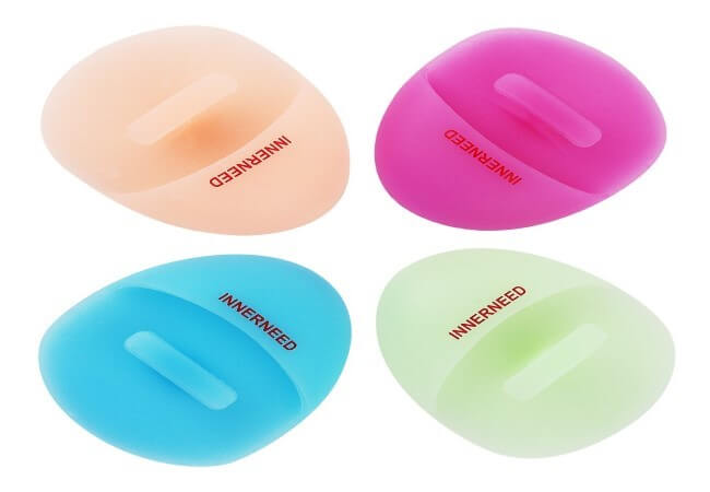 Super Soft Silicone Face Cleanser and Massager Brush Manual Facial Cleansing Brush Handheld Mat Scrubber For Sensitive, Delicate, Dry Skin (4pcs set)