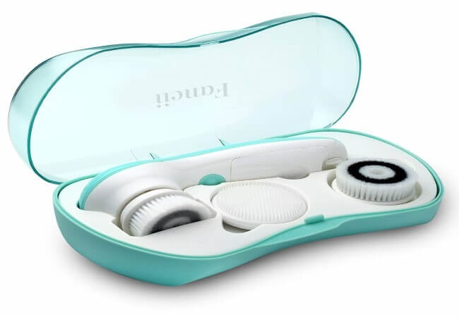 Waterproof Facial Cleansing Spin Brush Set with 3 Exfoliating Brush Heads - Complete Face Spa System by Fancii - Advanced Microdermabrasion for Gentle Exfoliation and Deep Scrubbing