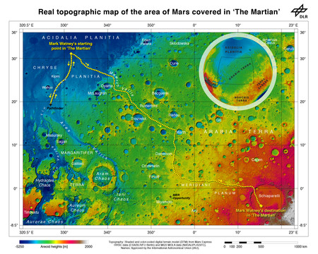 The Route Of The Martian From Chryse Planitia Over Arabia Terra In The Martian Highlands To Ares 4