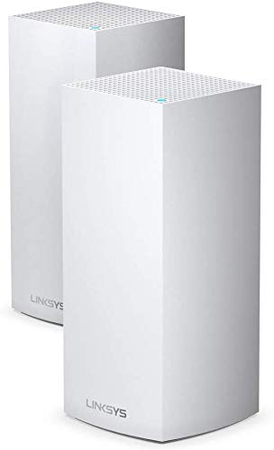 Linksys MX10600 Velop 6 mesh tri-band whole home WiFi system (AX10600 WiFi router / extender, 525 m² coverage, 4x faster speeds, 100+ devices, 2 nodes, white)