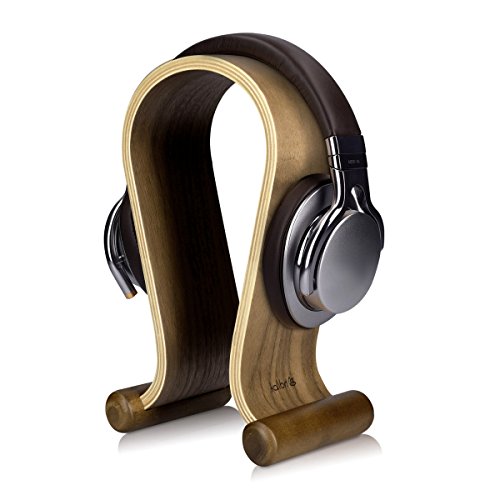 kalibri Wooden Headphone Holder - Universal Base for Non-Slip Helmets - Headset Holder in Walnut Wood design