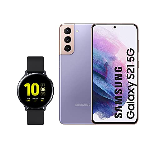 SAMSUNG Smartphone S21 5G 128 GB Violeta con Watch Active 2