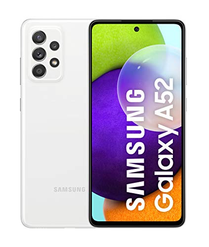 Samsung Galaxy A52 Smartphone with 6.5 Inch Infinity-O FHD + Screen, 6 GB of RAM and 128 GB of Expandable Internal Memory, 4500 mAh Battery and Super Fast Charging White (ES Version)