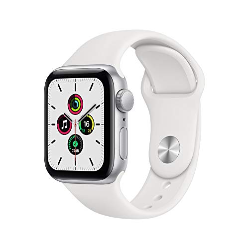 Apple Watch SE (GPS, 40mm) Silver Aluminum Case - White Sport Band